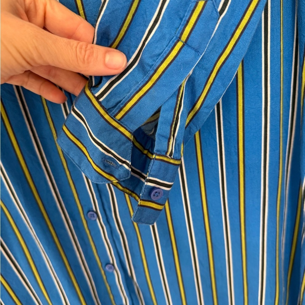 FRNCH Blue and Yellow Striped Dress - Picture 4 of 8